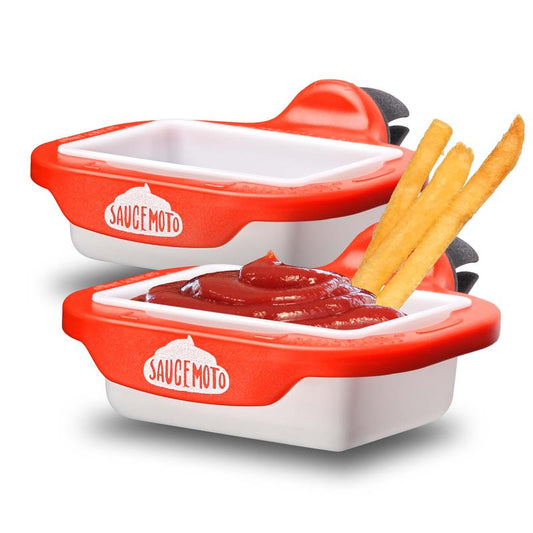 Red two-piece sauce holder set