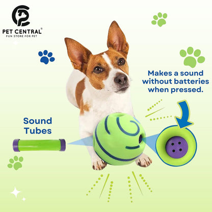 Green 5.5-inch interactive giggle dog ball; original source product photo.