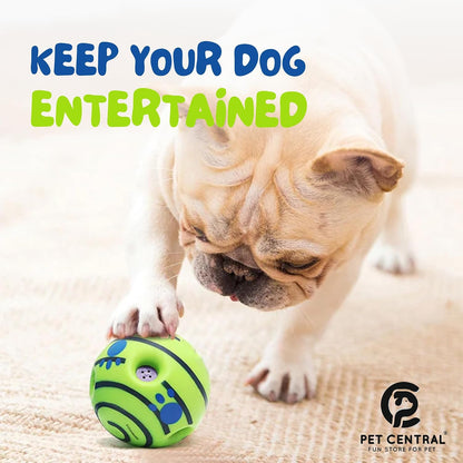 Green 5.5-inch interactive giggle dog ball; original source product photo.