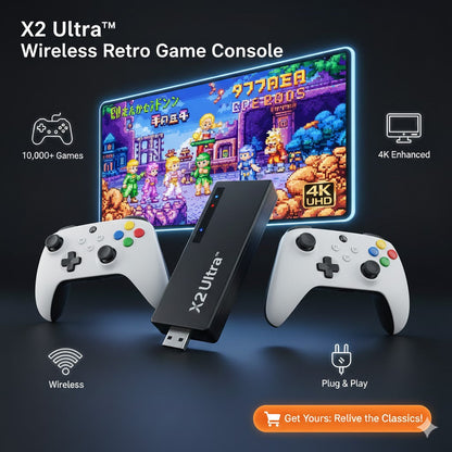 X2 Pro 4K Retro Game Stick: The Ultimate All-In-One Classic Console (40,000+ Games, No Monthly Fees)