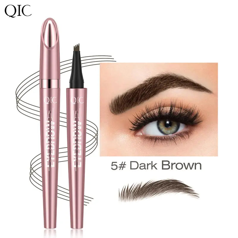 4-Tip Microblading Eyebrow Pen for Natural Hair-Like Strokes