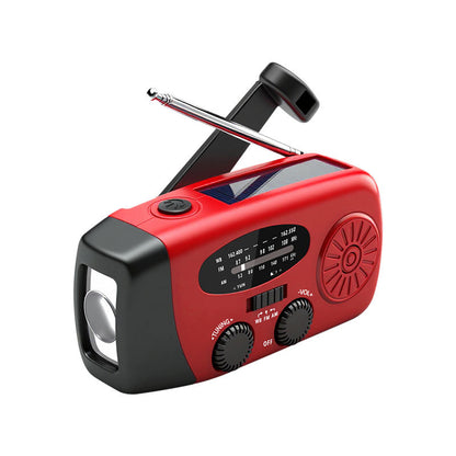 2000mAh Solar Hand Crank Emergency Weather Radio LED Flashlight Phone Charger