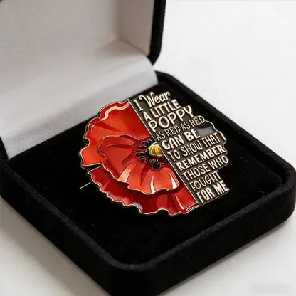 Poppy Remembrance Brooch Pin Engraved Honor Poem Badge For Suit Lapel | Buy 1 Get 1 Free