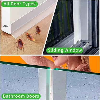 Transparent Self-Adhesive Silicone Weather Stripping Door Bottom & Window Seal Strip | Buy 1 Get 1 Free