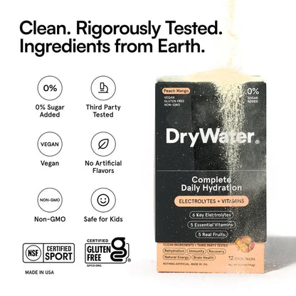 DryWater 12ct Daily Hydration Powder Packets | Buy 1 Get 1 Free