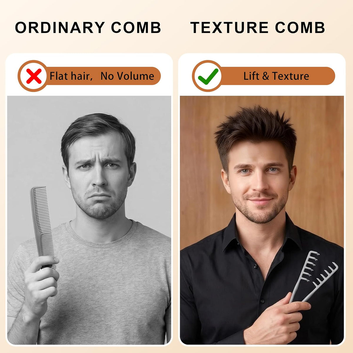 Wide-Toothed Hair Texturizing Comb Clamp Non-Slip Styling Tool | Buy 1 Get 1 Free