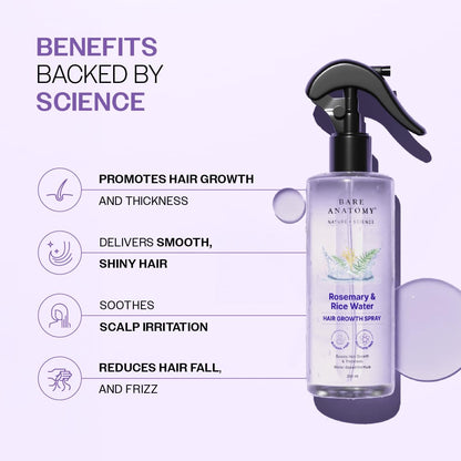 Rosemary & Rice Water Hair Growth Spray For Fuller Thicker Hair