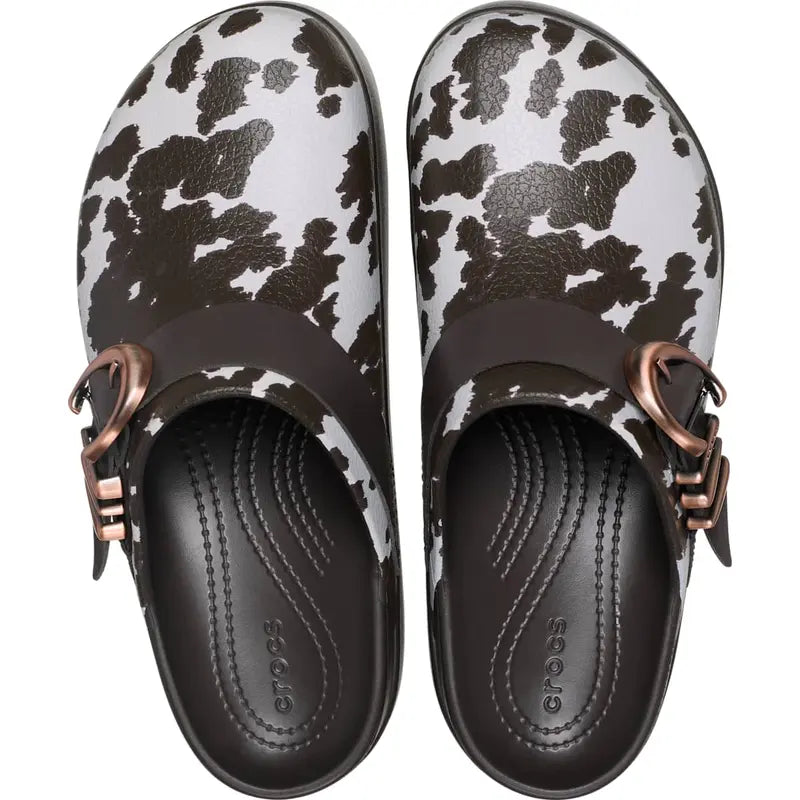 Women's Leopard Print Platform Buckle Comfort Clogs