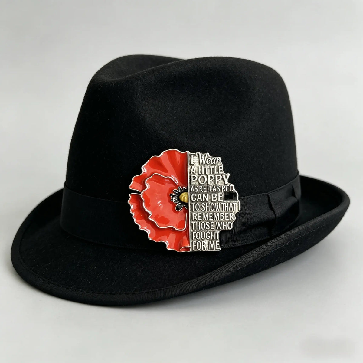 Poppy Remembrance Brooch Pin Engraved Honor Poem Badge For Suit Lapel | Buy 1 Get 1 Free