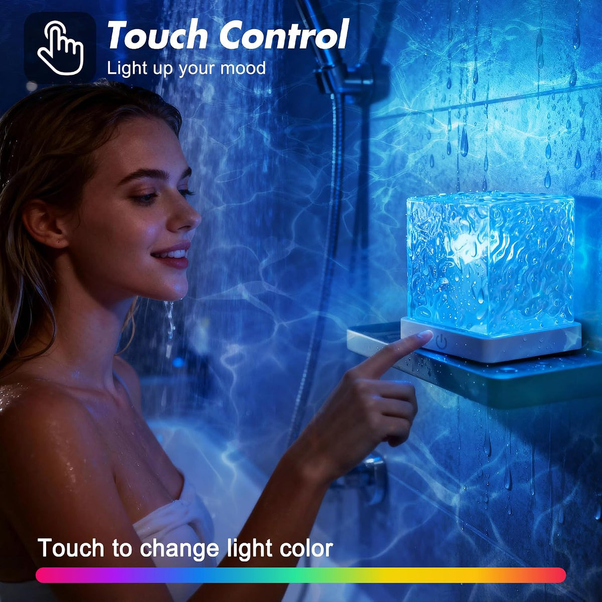 Dynamic Water Ripple Ocean Wave Projector Night Light RGB Dimmable Mood Lamp