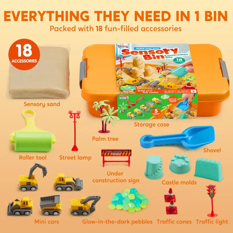 Klever Kits Construction Sensory Bin for Toddlers