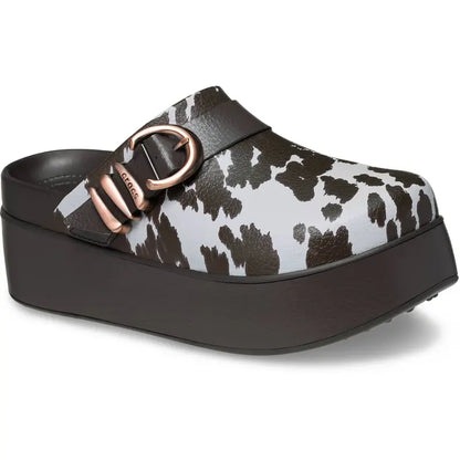 Women's Leopard Print Platform Buckle Comfort Clogs