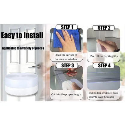 Transparent Self-Adhesive Silicone Weather Stripping Door Bottom & Window Seal Strip | Buy 1 Get 1 Free