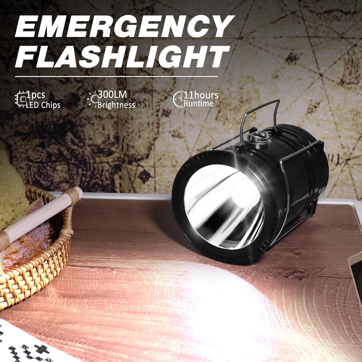 Collapsible LED Camping Lantern & Emergency Phone Charger Power Bank