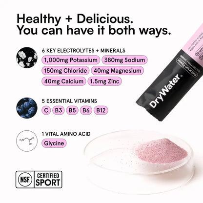 DryWater 12ct Daily Hydration Powder Packets | Buy 1 Get 1 Free