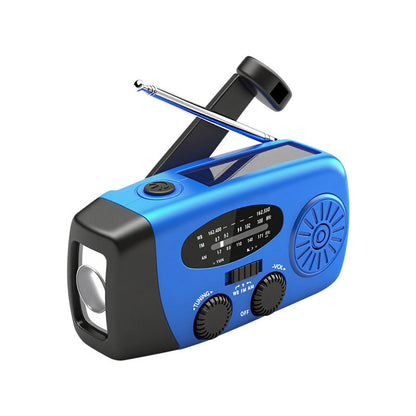 2000mAh Solar Hand Crank Emergency Weather Radio LED Flashlight Phone Charger