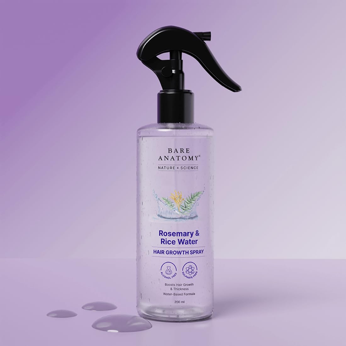 Rosemary & Rice Water Hair Growth Spray For Fuller Thicker Hair