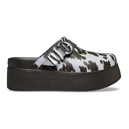 Women's Leopard Print Platform Buckle Comfort Clogs