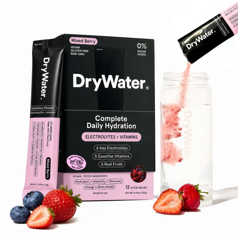 DryWater 12ct Daily Hydration Powder Packets | Buy 1 Get 1 Free