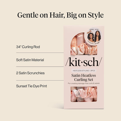 Kitsch Satin Heatless Curling Set - Heatless Hair Curler To Sleep In | Buy 1 Get 1 Free