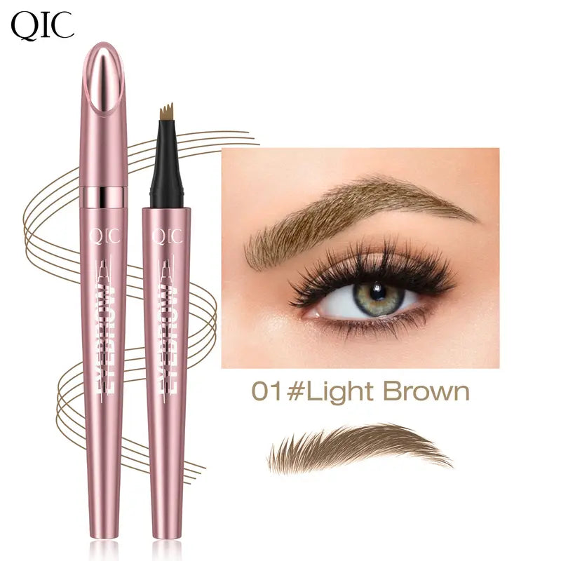 4-Tip Microblading Eyebrow Pen for Natural Hair-Like Strokes