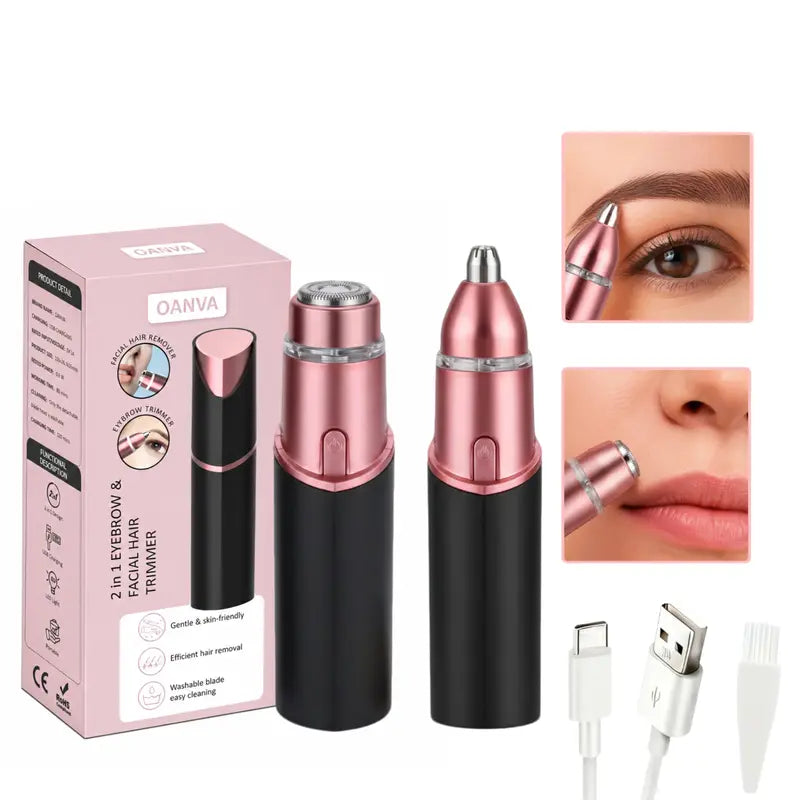 2-in-1 Electric Facial Hair Remover & Precision Eyebrow Trimmer | Buy 1 Get 1 Free