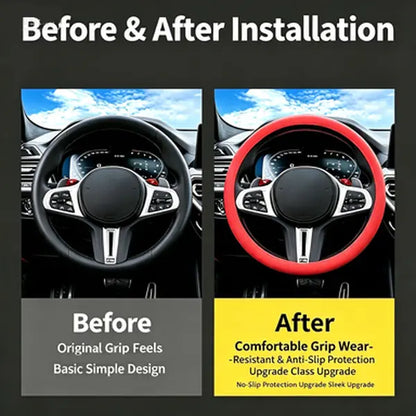 Universal Silicone Steering Wheel Cover for Non-Slip Ergonomic Grip