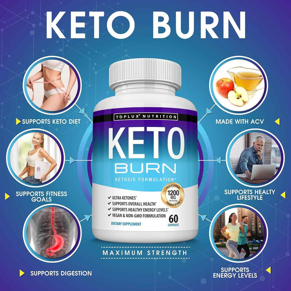 1200mg Ultra Keto Burn Capsules for Rapid Ketosis & Sustained Clean Energy | Buy 1 Get 1 Free