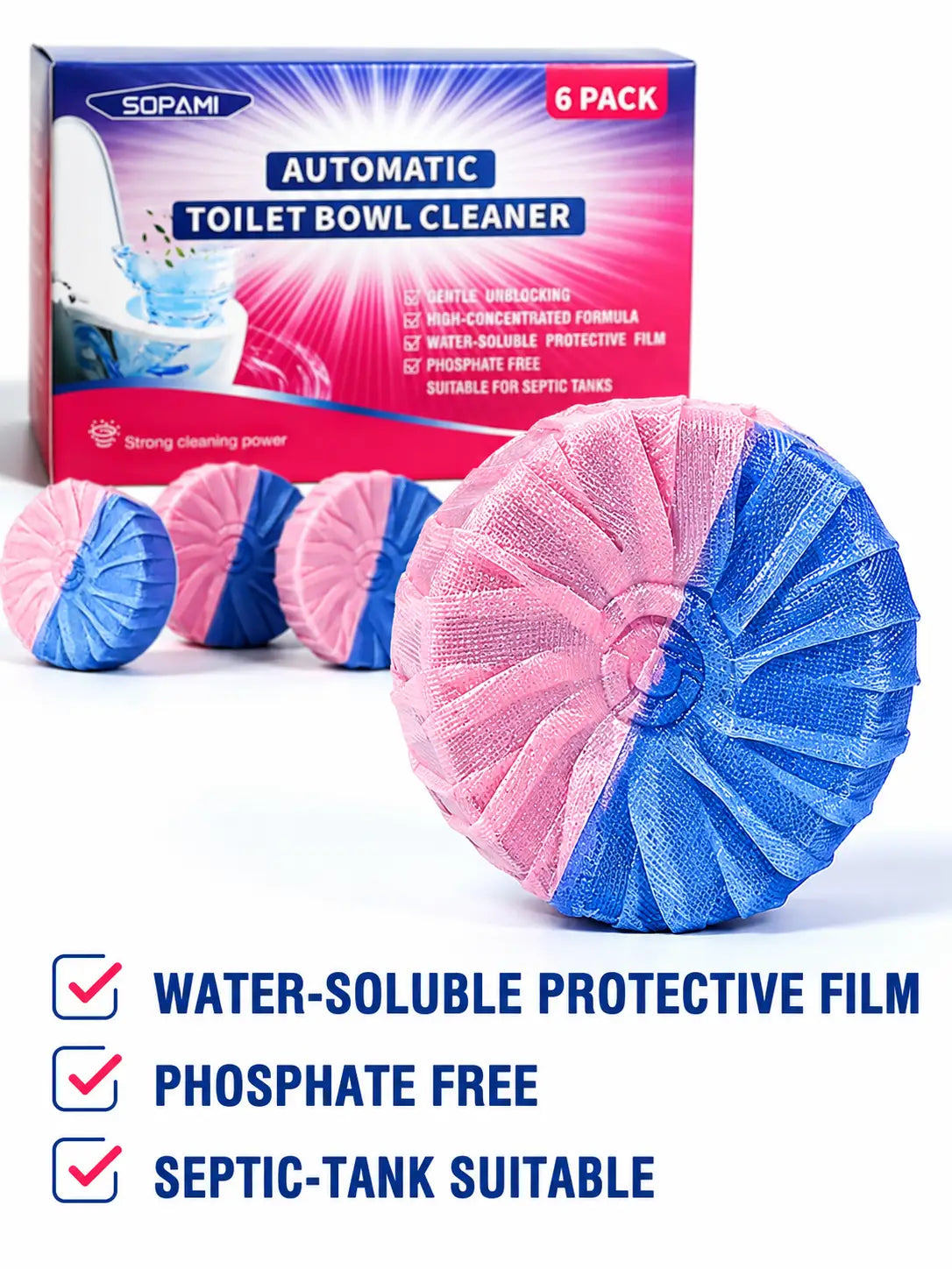 Automatic Toilet Bowl Cleaner Tablets – Deep Stain Removal & Instant Deodorizing