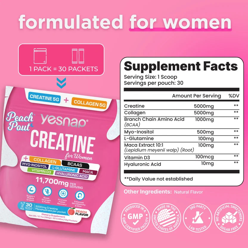 All-in-One Women’s Creatine & Collagen Drink Mix for Lean Muscle & Curves
