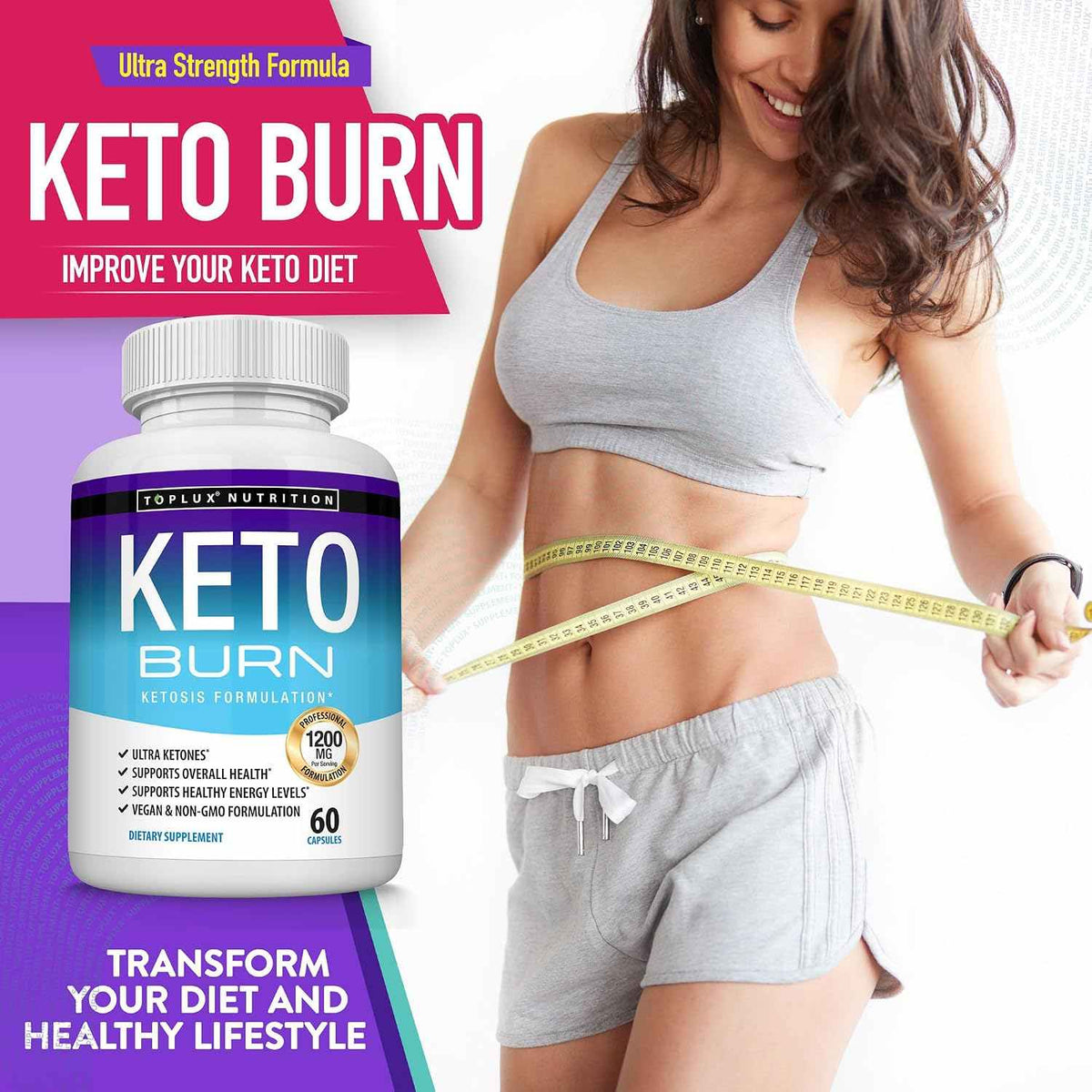 1200mg Ultra Keto Burn Capsules for Rapid Ketosis & Sustained Clean Energy | Buy 1 Get 1 Free