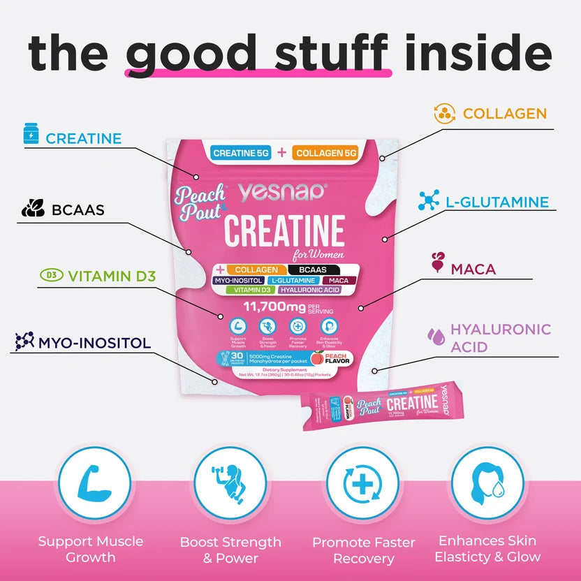 All-in-One Women’s Creatine & Collagen Drink Mix for Lean Muscle & Curves