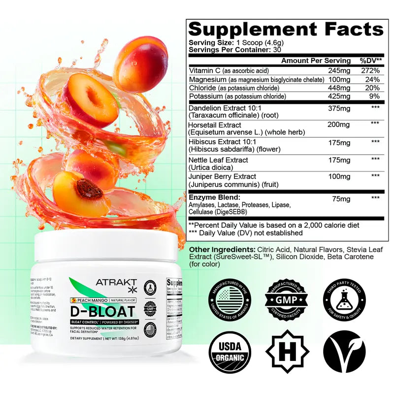Instant Bloat Relief Powder for Flat Stomach & Defined Facial Features | 2 Pack per Set