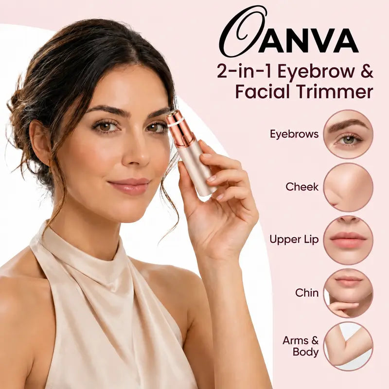 2-in-1 Electric Facial Hair Remover & Precision Eyebrow Trimmer | Buy 1 Get 1 Free