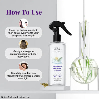 Thicker, Fuller Hair Fast: Natural Rosemary & Rice Water Hair Growth Spray