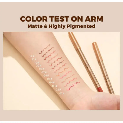 Velvet Matte Lip Liner Pencil Set for Precise Contour & All-Day Wear