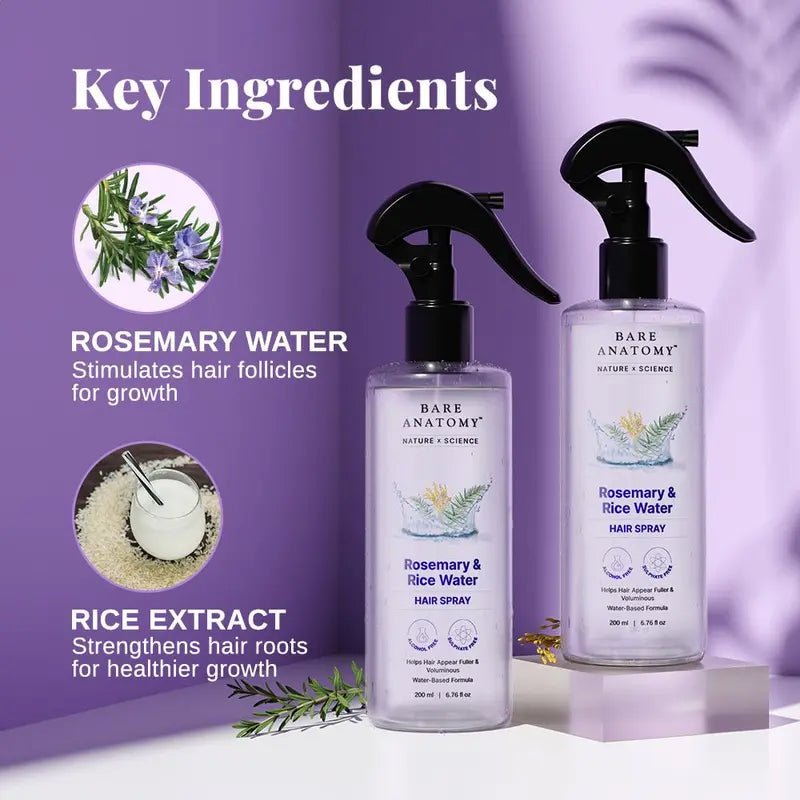 Thicker, Fuller Hair Fast: Natural Rosemary & Rice Water Hair Growth Spray