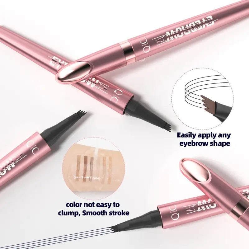 4-Tip Microblading Eyebrow Pen for Natural Hair-Like Strokes