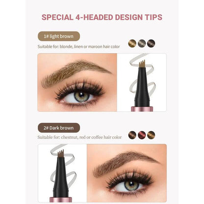 4-Tip Microblading Eyebrow Pen for Natural Hair-Like Strokes