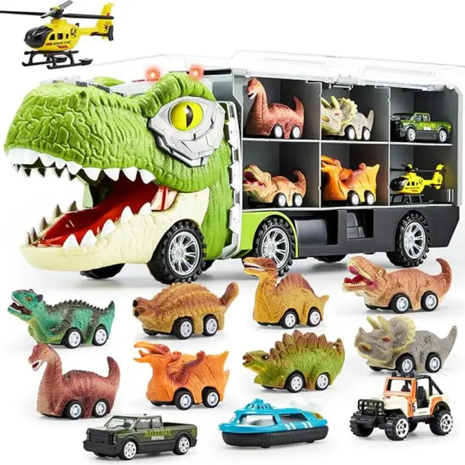 Ultimate Dinosaur Transport Truck Set with Launching Action & Storage Compartments