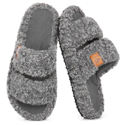 Step into Cloud-Like Comfort with Ultra-Soft Fuzzy Double-Strap Slippers