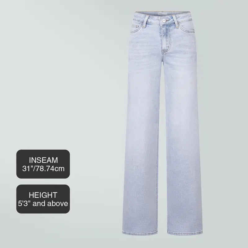 Ultra-Stretchy BBL Fit Wide Leg Denim Jeans with Tummy Control