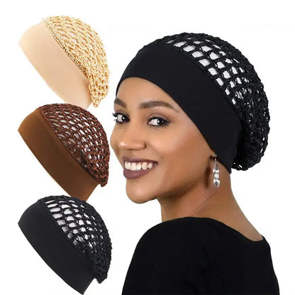 Stretchy Wide-Edge Mesh Hair Net Bonnet for Friction-Free Sleep | 2 Pack per Set