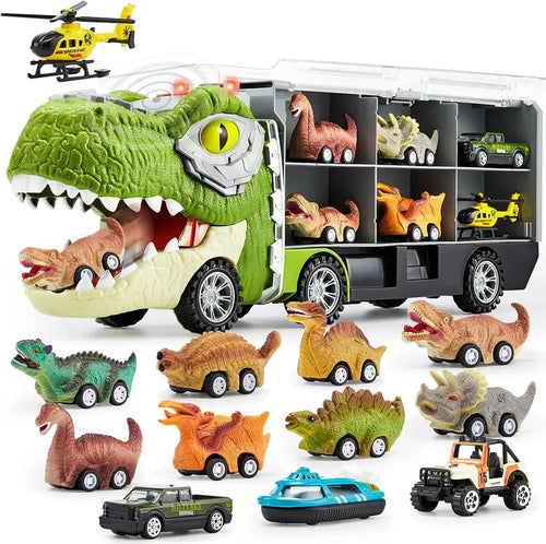 Ultimate Dinosaur Transport Truck Set with Launching Action & Storage Compartments