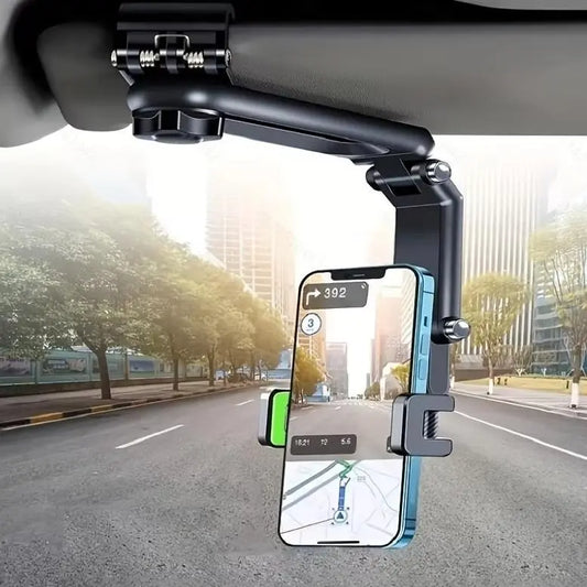 360° Retractable Sun Visor Car Phone Mount Holder