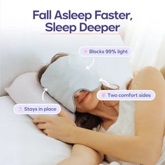 Weighted Sleep Mask with 99% Blackout & Dual Cooling-Plush Comfor