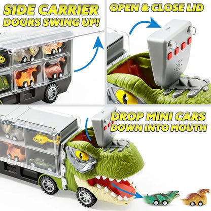 Ultimate Dinosaur Transport Truck Set with Launching Action & Storage Compartments