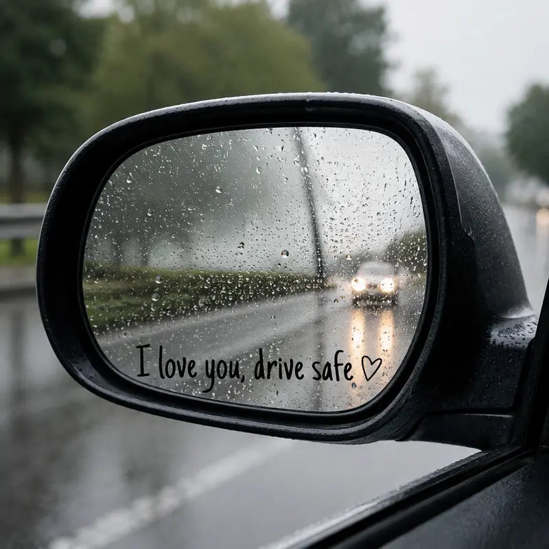 "I Love You, Drive Safe" Car Rearview Mirror Vinyl Decal Sticker
