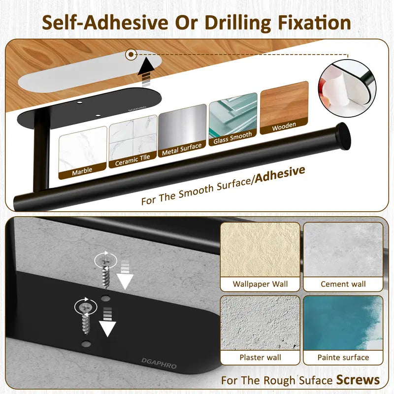 No-Drill Under-Cabinet Stainless Steel Paper Towel Holder for Instant Space-Saving