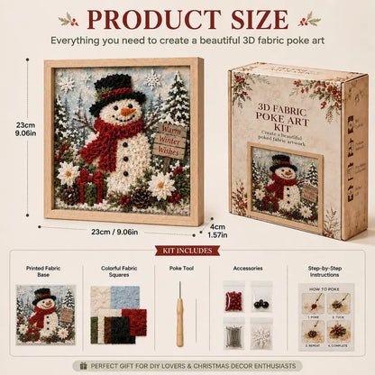 3D Christmas Fabric Poke Art DIY Kit